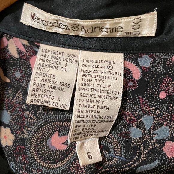 Evening 80s 💯silk blouse from Mercedes & Adrienne paisley beaded tie collar - Picture 7 of 14